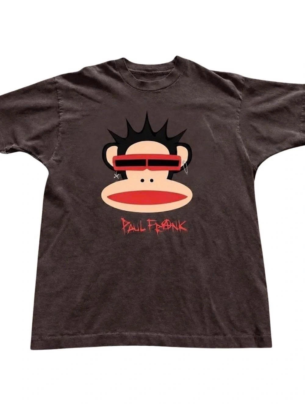 Paul Frank Brown Tee with Julius Graphic and Red Accents